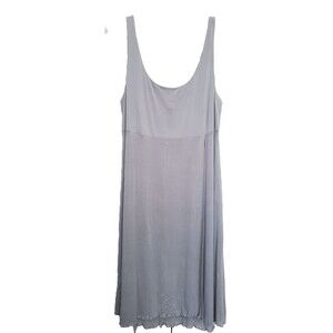 Eileen Fisher Taupe Sretch Silk Jersey Layered Tank Dress Size Large NWT